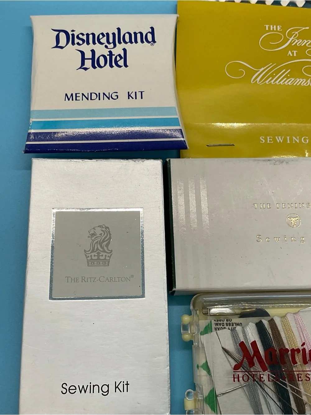 Vintage Hotel Sewing Kits Unused Ritz Carlton Disneyland Williamsburg Marriott